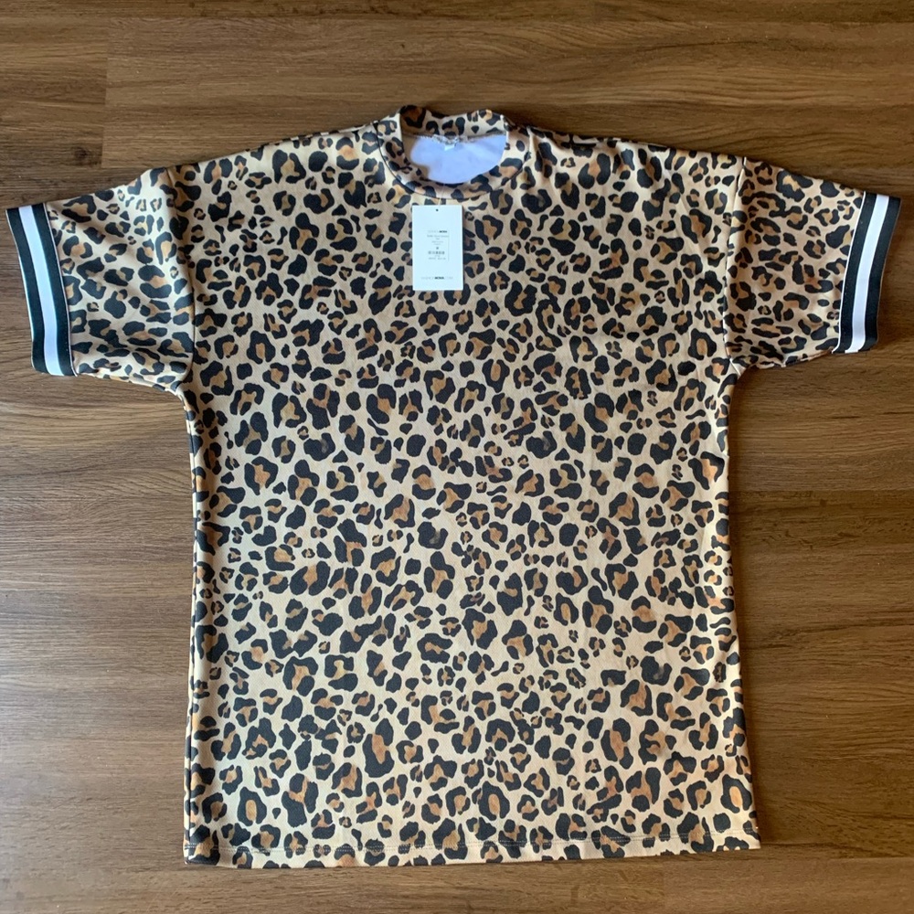 Leopard short sleeve jersey shirt